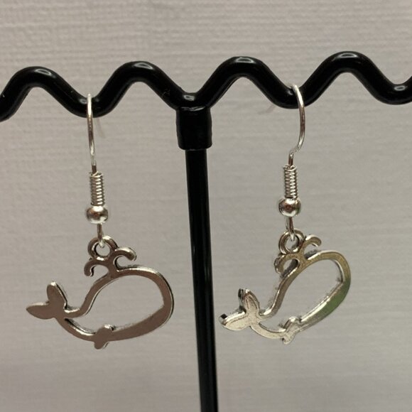 Whale Earring, Whale Jewelry, Gift Idea, Nautical Earrings, Silly Animal Earring - Picture 6 of 6